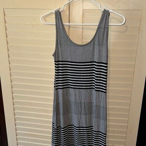 Merona black and gray striped maxi dress